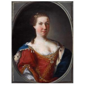 Portrait De Reine, Tableau Piemonte Italie XVIIIème Siècle 