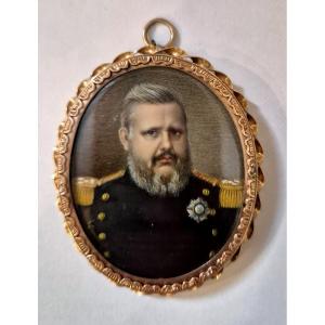 Portrait Miniature Of King Ferdinand II Of Naples XIX Century