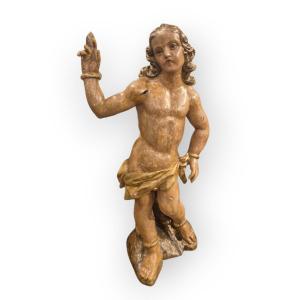 Saint Sébastien, Sculpture en Bois Espagne, XVIIème Siècle 