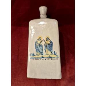 Bouteille en majolique de style compendiaire Italie centrale, XVIIe-XVIIIe siècle