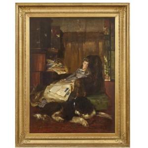 Rest In The Studio, Painting By L. Percy Smith, Great Britain, 19th Century