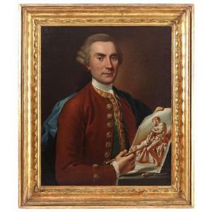 portrait d'un artiste, Tableau, Bologna Italie XVIIIe Siècle 