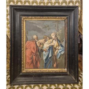Rebecca au puits, Tableau, italie XVIIIe Siècle 
