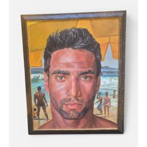 Portrait Of A Brazilian Boy, Painting, 20th Century 