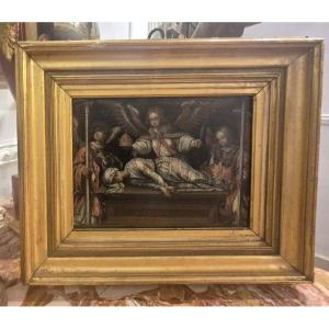 Saint Cecilia With Angels, Painting , Roma XVIIth Century 