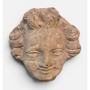 tête de putto, sculpture , Italie XVIIIe Siècle