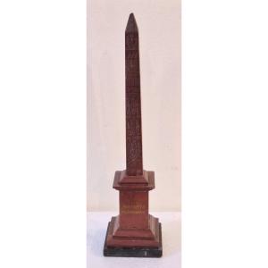 Obelisque marbre rosso antico Grand Tour Rome Italie XIXéme siécle