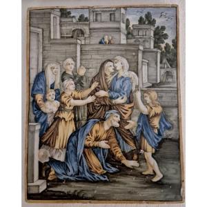 18th-century Castelli Majolica Tile Bottega Gentili