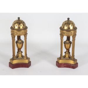 Pair Of Gilt-bronze Incense Burners, Empire Style, France Or The Baltic Region, 19th Century