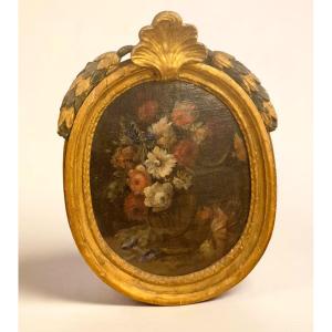 Vase With Flowers, 18th-century Roman Painting