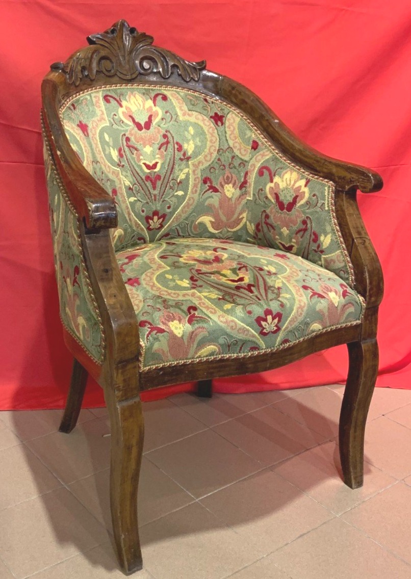 Chaise d'écriture En Noyer Du Début Du 19ème Siècle