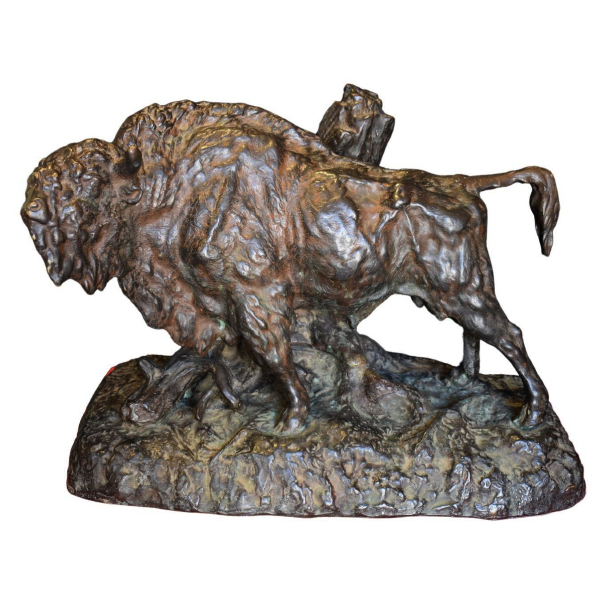 Sculpture En Bronze Représentant Un Bison Par Robert Robertovich Bach, 1897