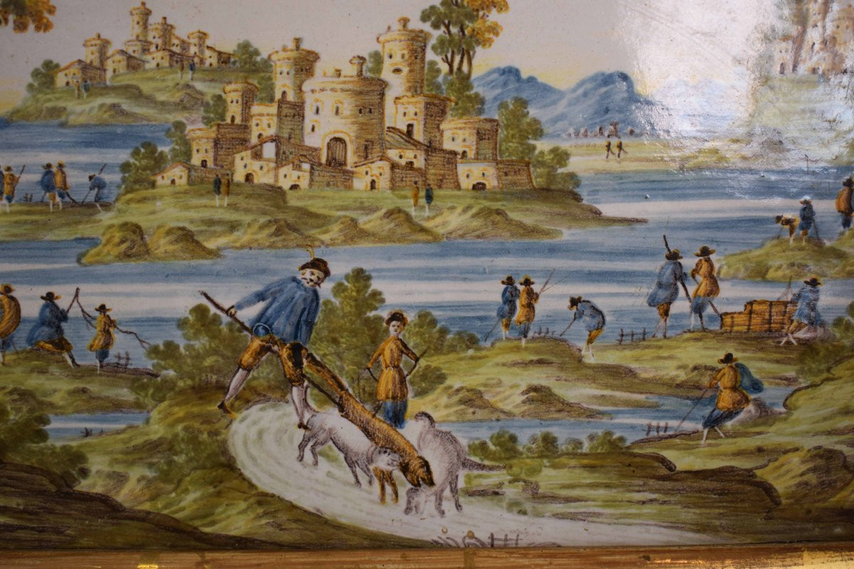 Castelli Majolica Plaque With Landscape Scene-photo-1
