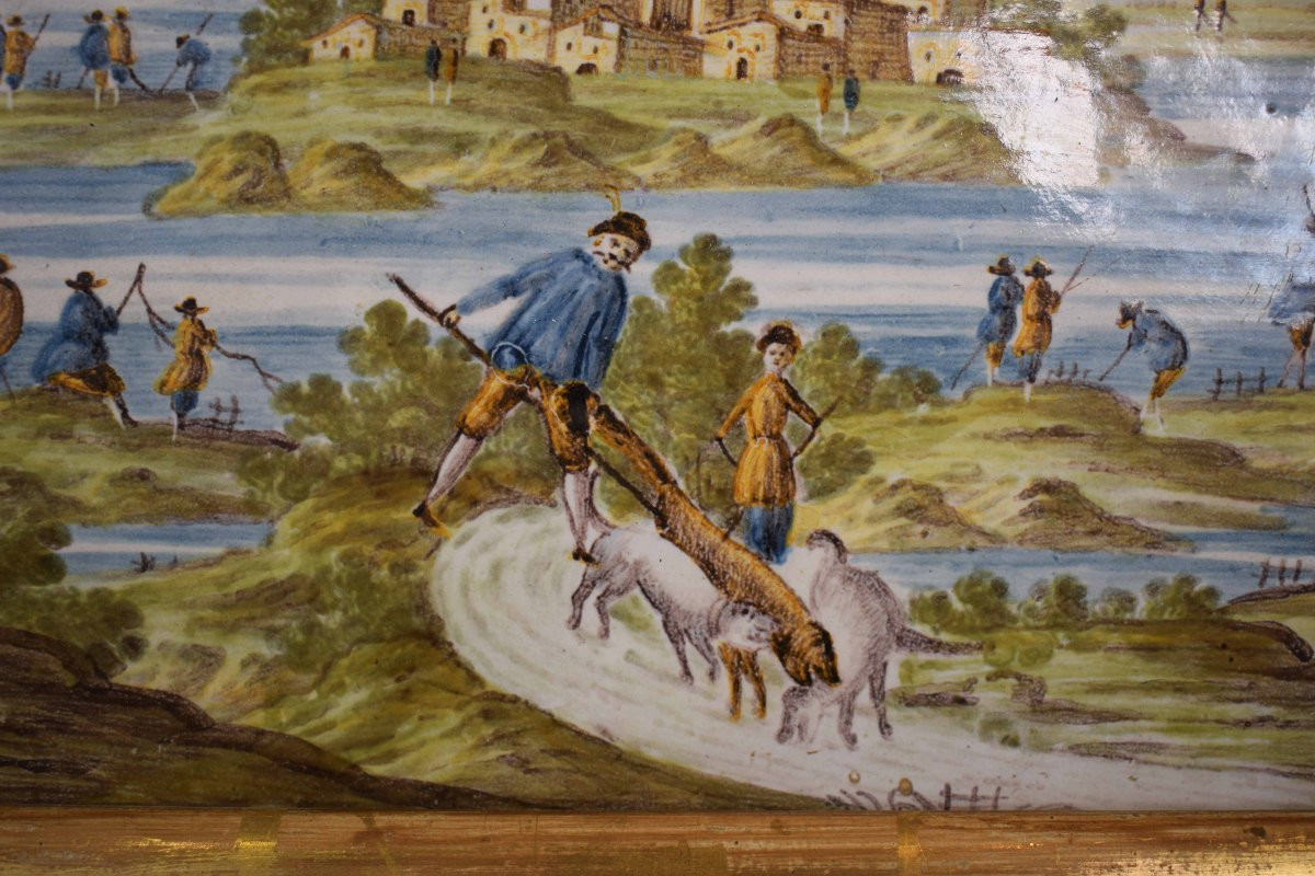 Castelli Majolica Plaque With Landscape Scene-photo-2