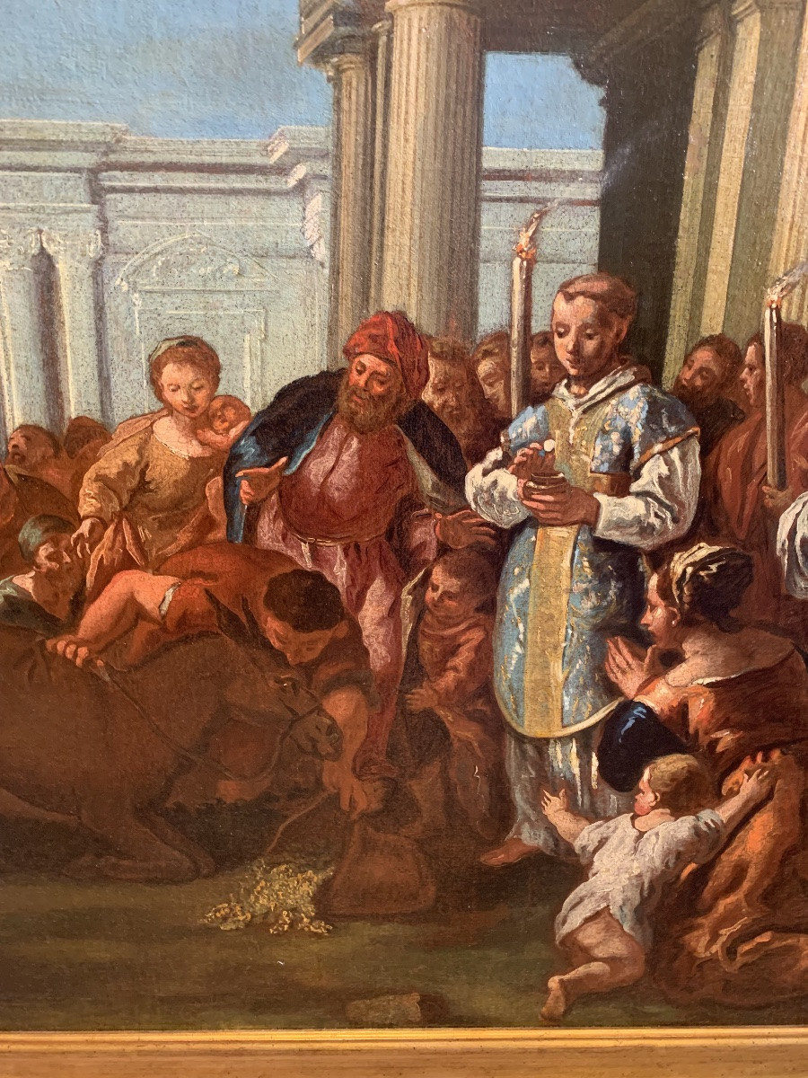 Painting Depicting The Miracle Of The Mule And Saint Anthony-photo-4