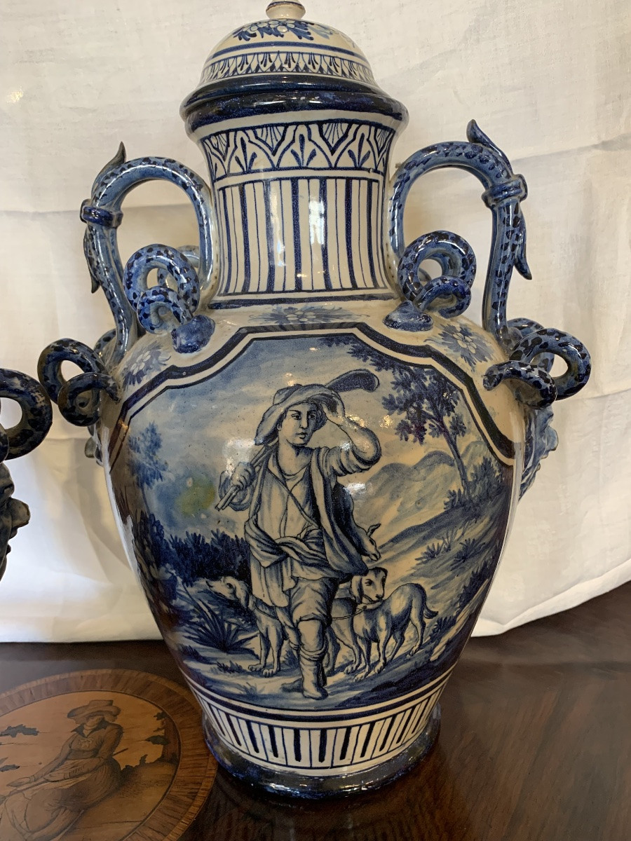 Pair Of Neapolitan Ceramic Potiche-photo-2