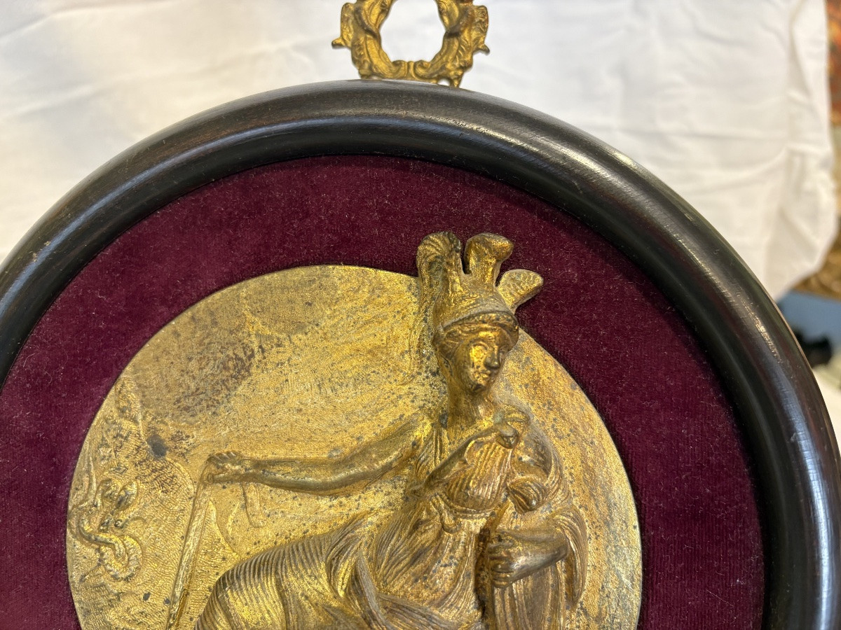 plaque en bronze doré encadrée-photo-2