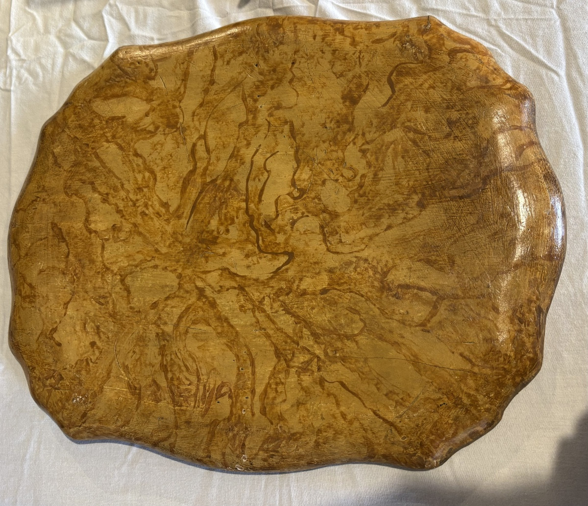 assiette en bois peinte-photo-1