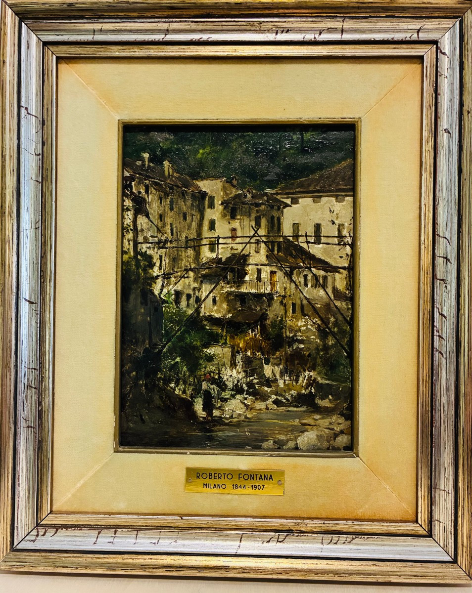 Tableau représentant un paysage, Roberto Fontana, Milan, 1844-1907