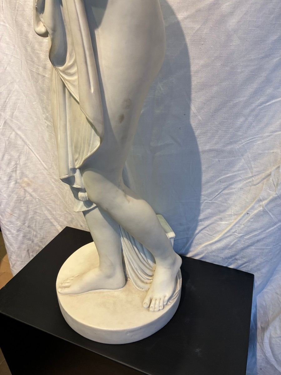 Statue en marbre de Carrare représentant Vénus, début du XIXe siècle-photo-2