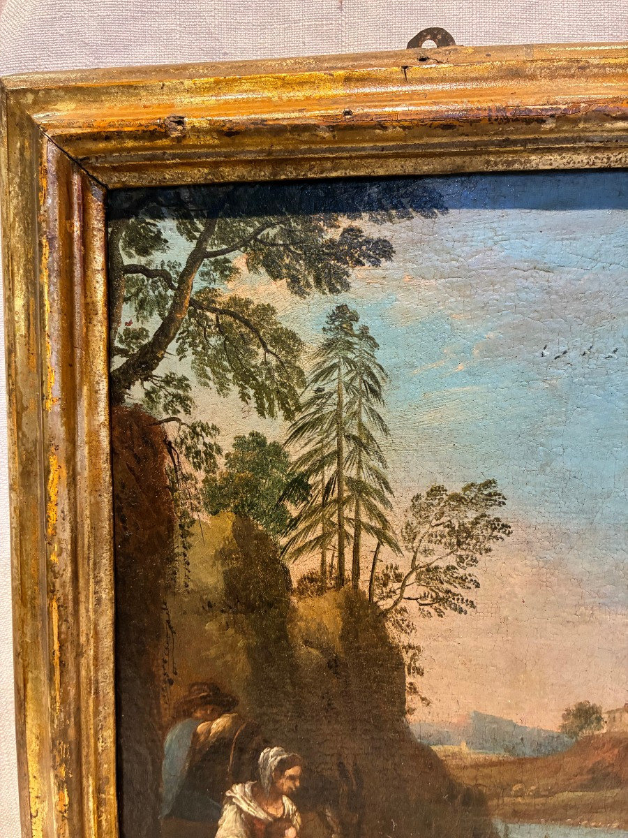 Tableau représentant un paysage attribué à Francesco Foschi, début du XVIIIe siècle-photo-4