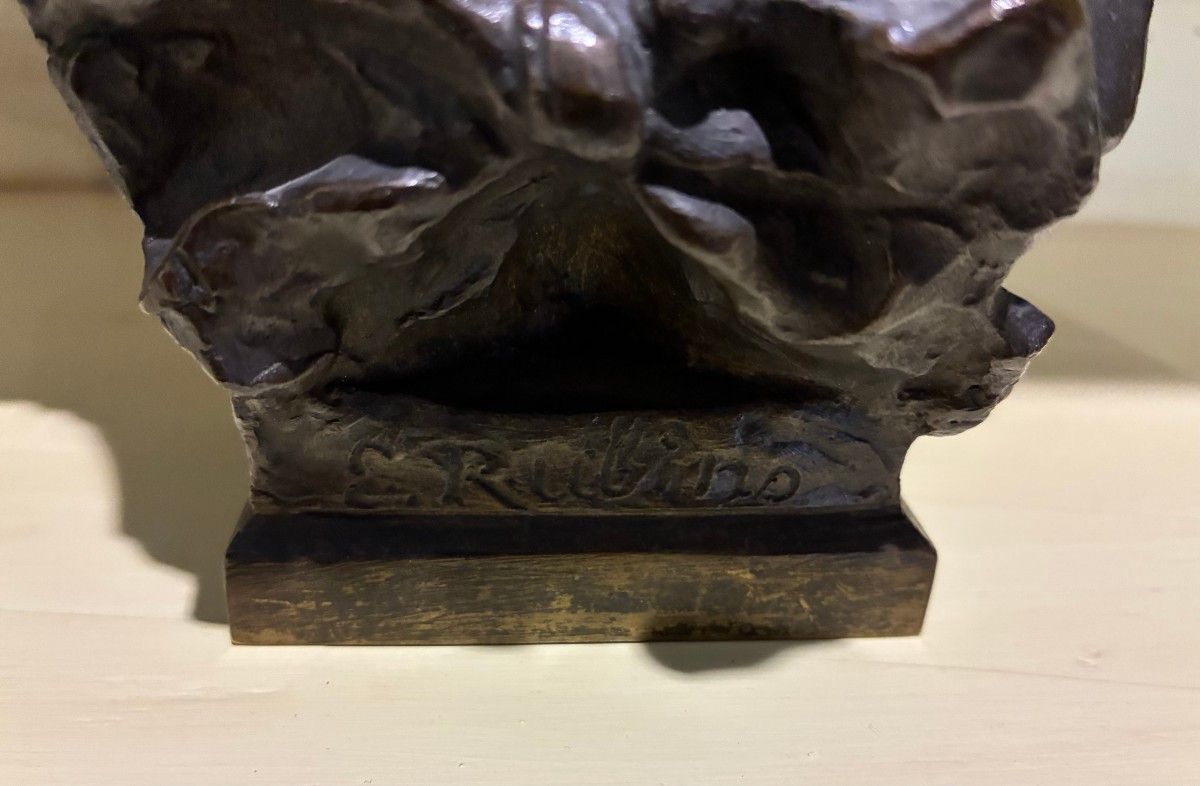 Bronze Depicting A Young Woman Signed Edoardo Rubino 1871-1954-photo-3