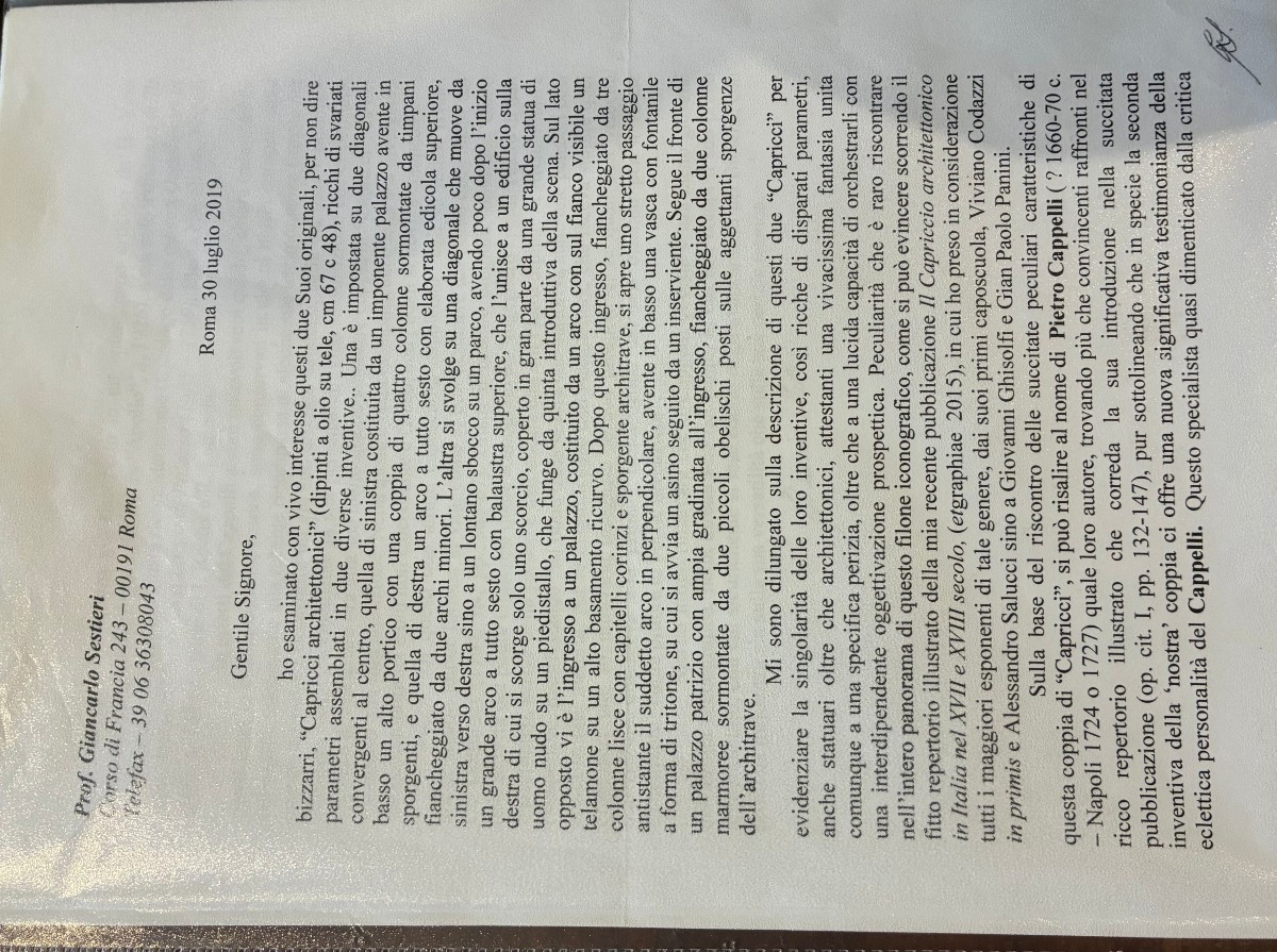 Pair Of Architectural Works Attributed To Pietro Cappelli 1670- Naples 1727-photo-4