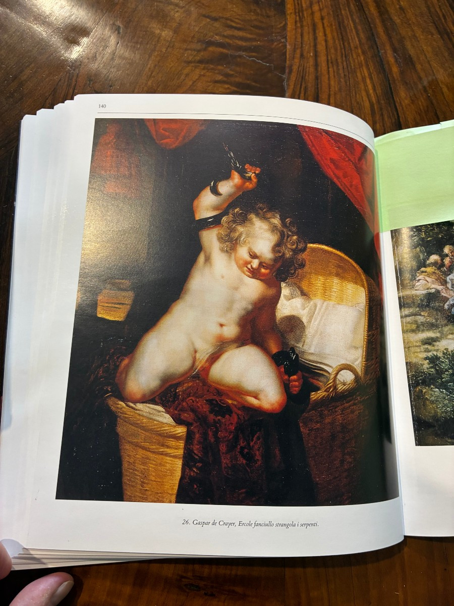 Tableau représentant le jeune Hercule étranglant les serpents, XVIIe siècle-photo-4