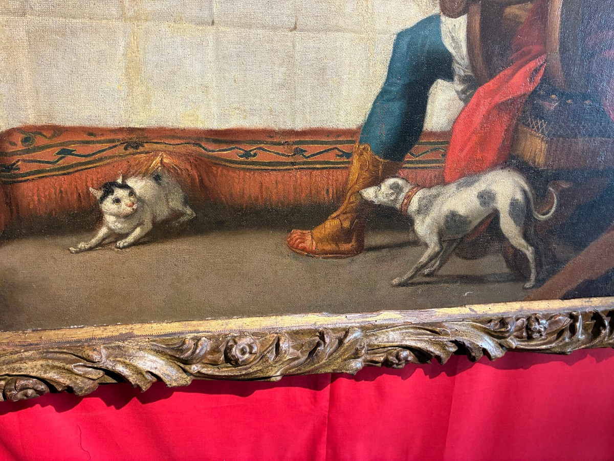 Tableau représentant le banquet d'Antoine et Cléopâtre, par Brusaferro, Venise, 1677-1746-photo-4