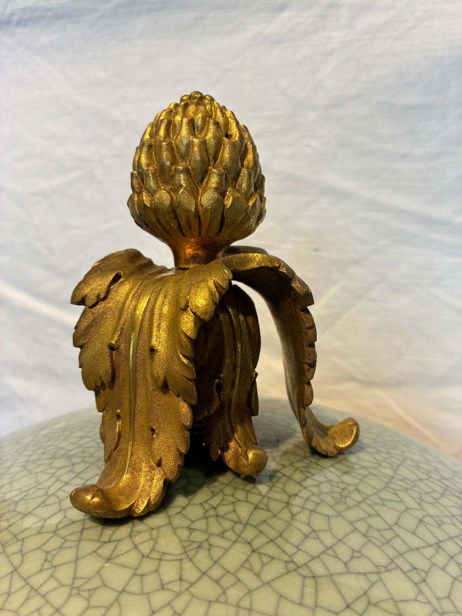 Vase en céladon monté sur bronze doré, France, XIXe siècle-photo-3