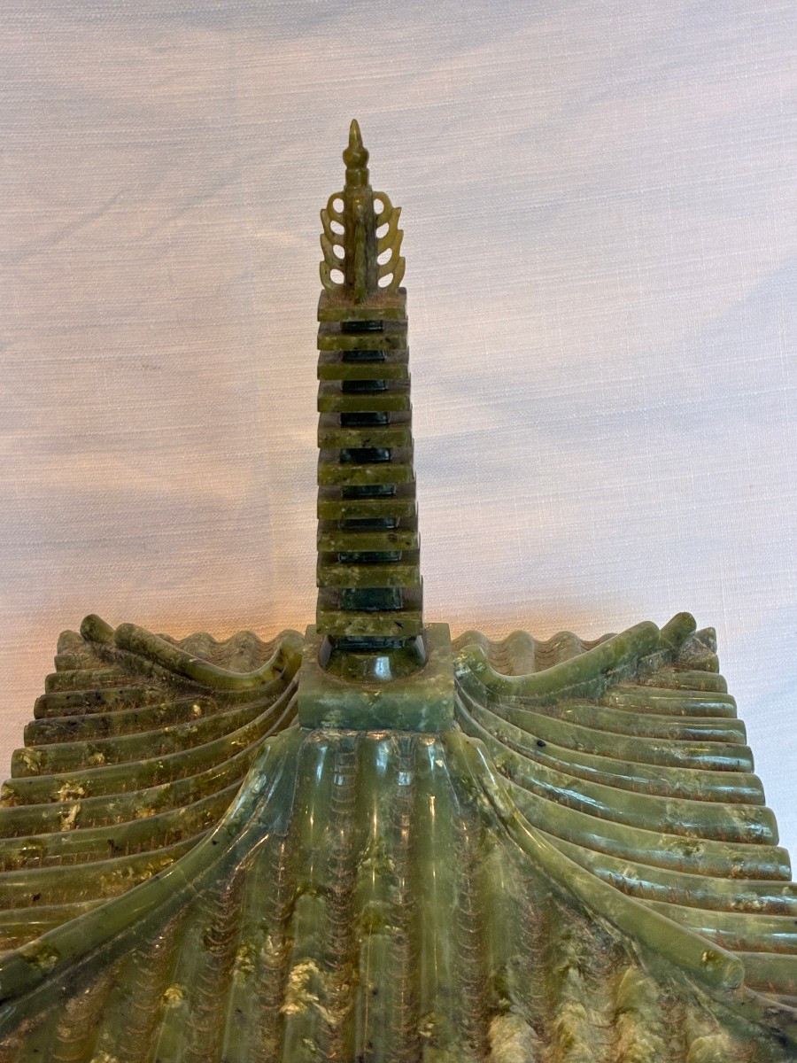 Jade Pagoda Of 19th Century Chinese Origin-photo-4