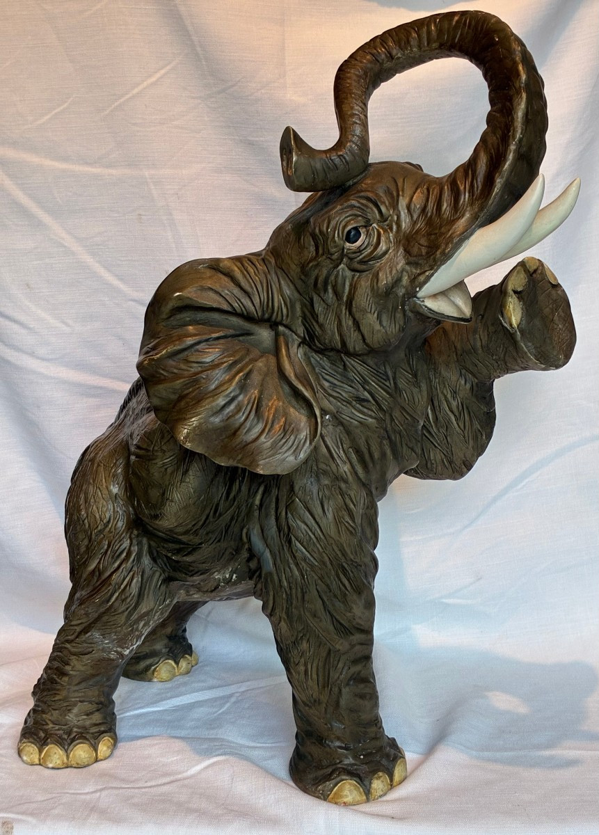 Stoneware Elephant Of Italian Origin Made At The Beginning Of The 20th Century