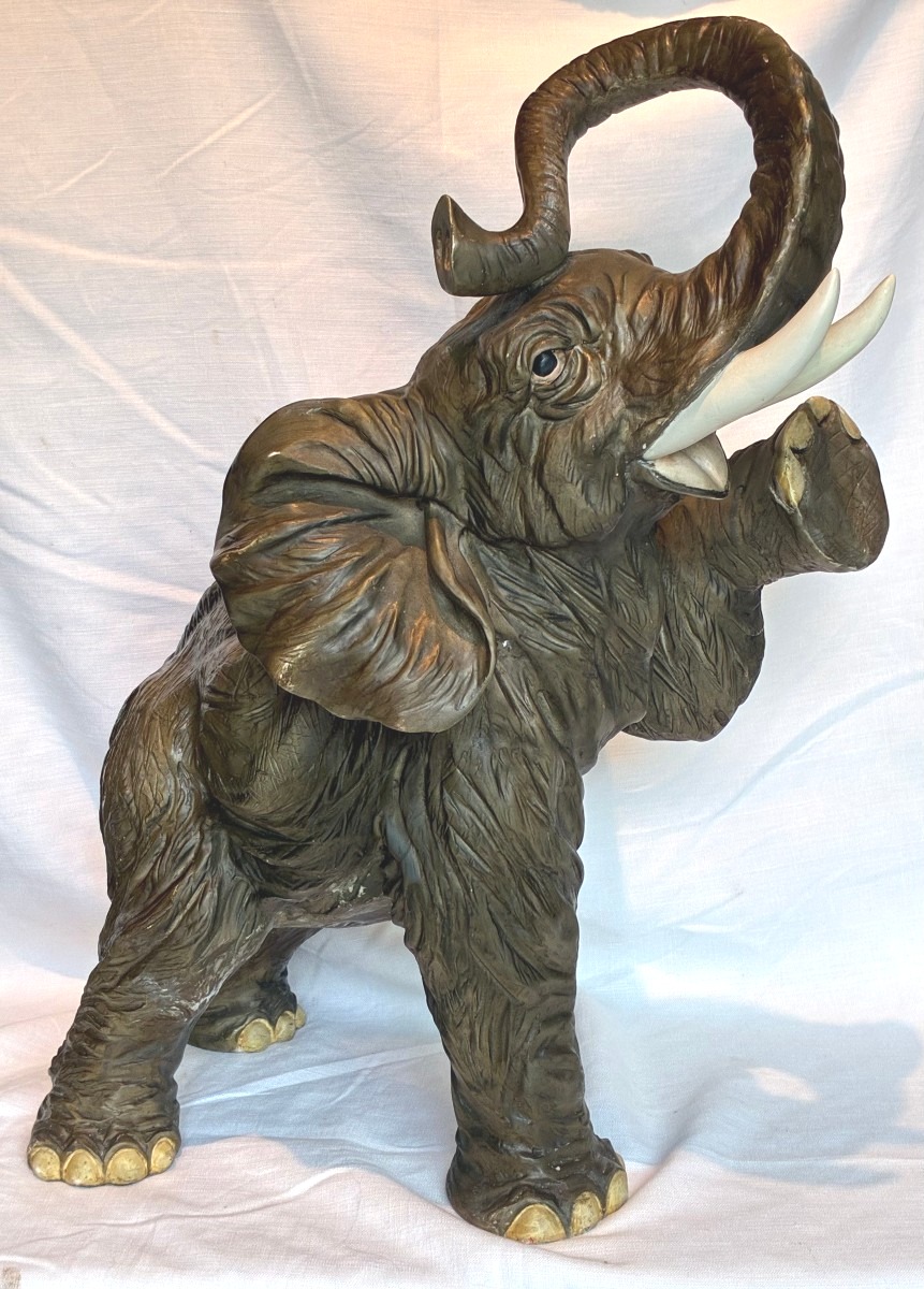 Stoneware Elephant Of Italian Origin Made At The Beginning Of The 20th Century