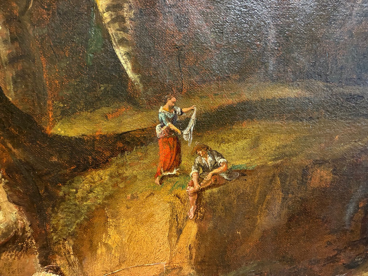 Tableau représentant un paysage attribué à Marco Ricci (1676-1730)-photo-4