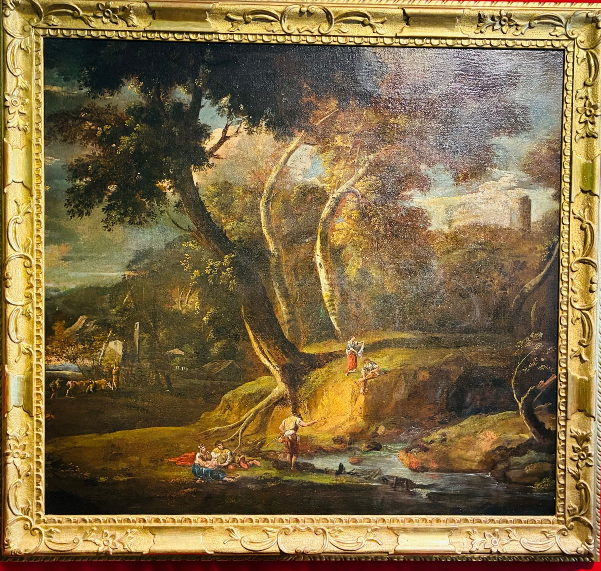 Tableau représentant un paysage attribué à Marco Ricci (1676-1730)