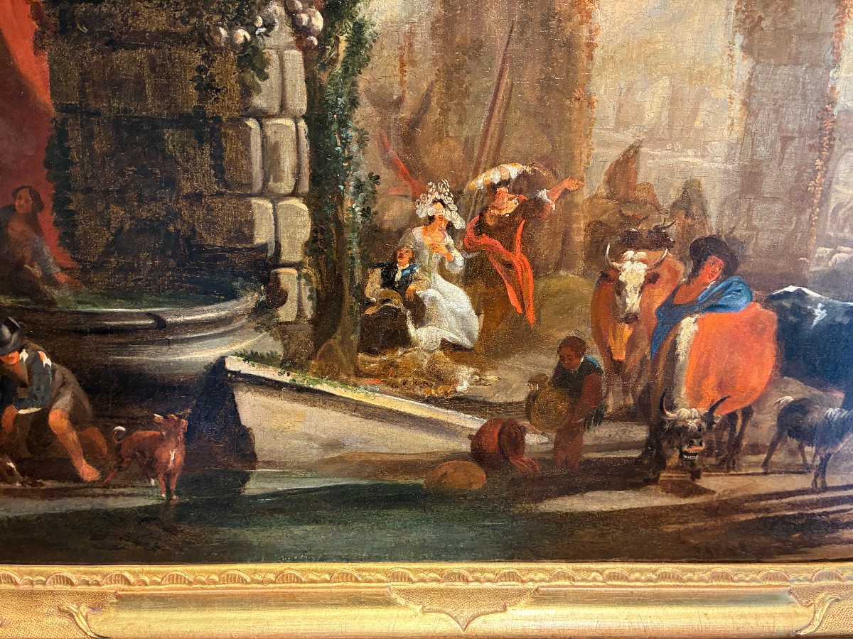Painting Depicting A Rural Scene, Rome, Early 1700s, -photo-3