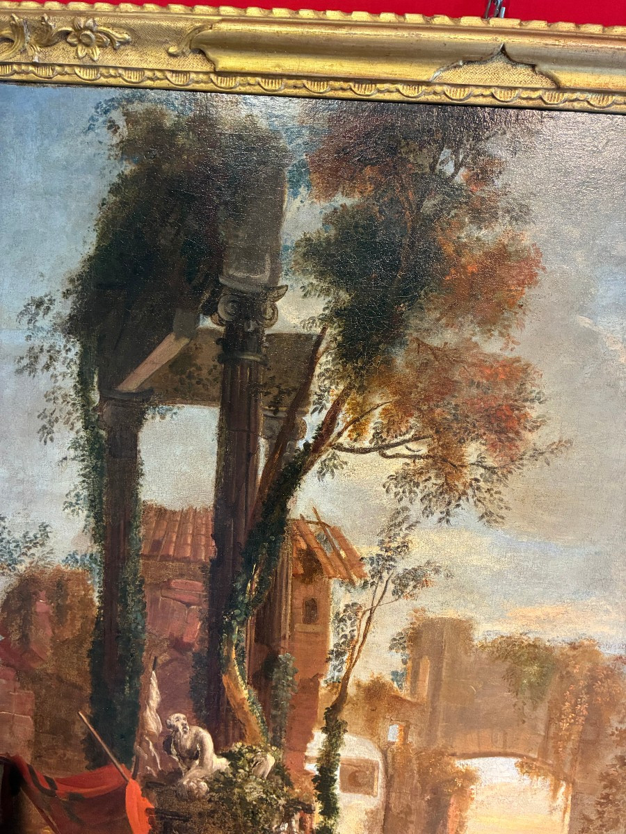 Painting Depicting A Rural Scene, Rome, Early 1700s, -photo-2