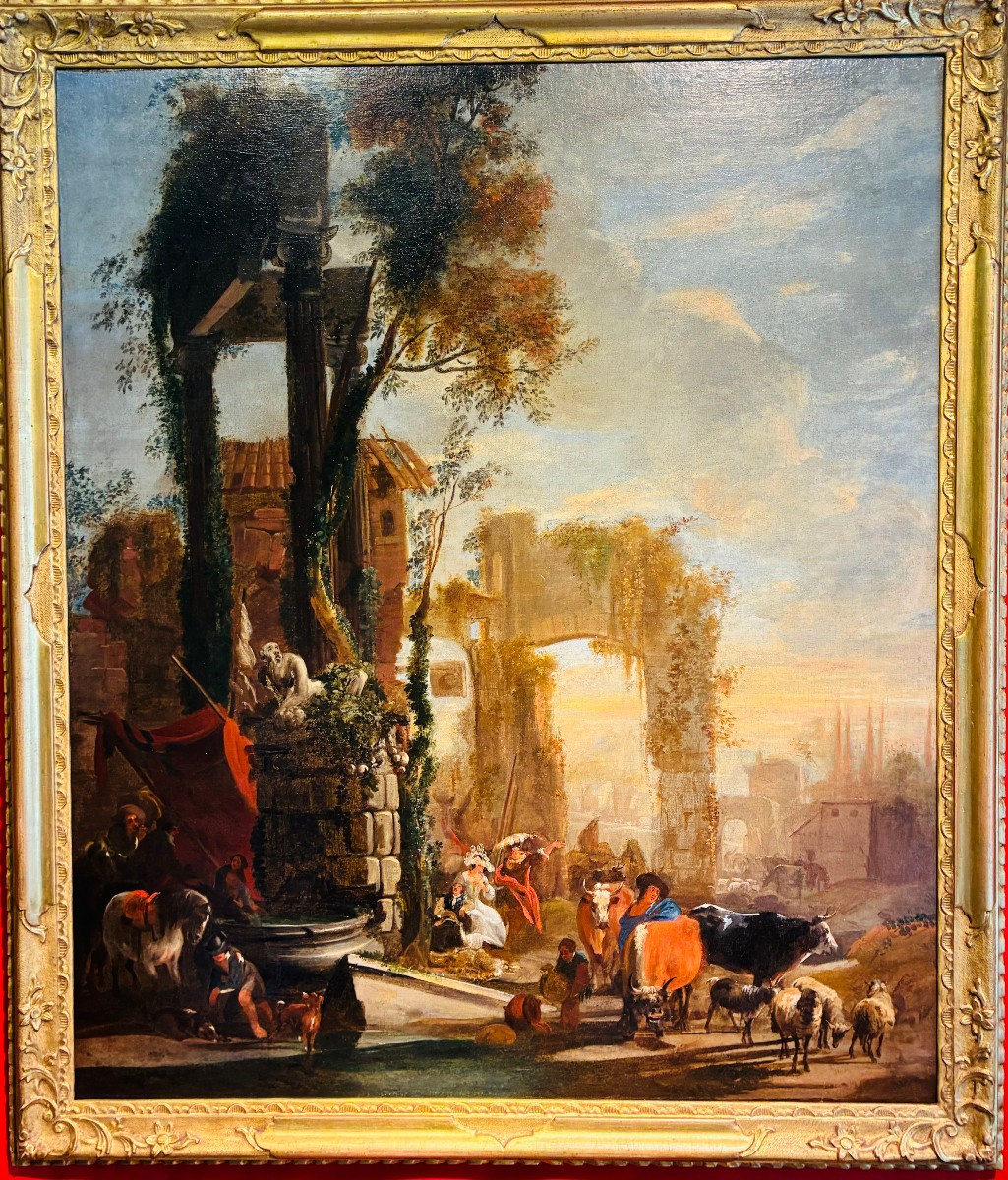Painting Depicting A Rural Scene, Rome, Early 1700s, 