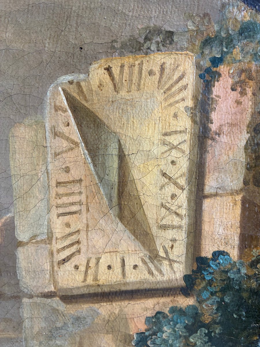 Peinture à l'huile sur toile, allégorie de la Paix, France, XVIIIe siècle.-photo-4