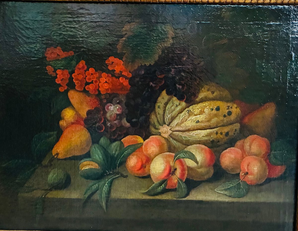 Oil Painting On Canvas Depicting A Still Life, Of Roman Origin, 17th Century