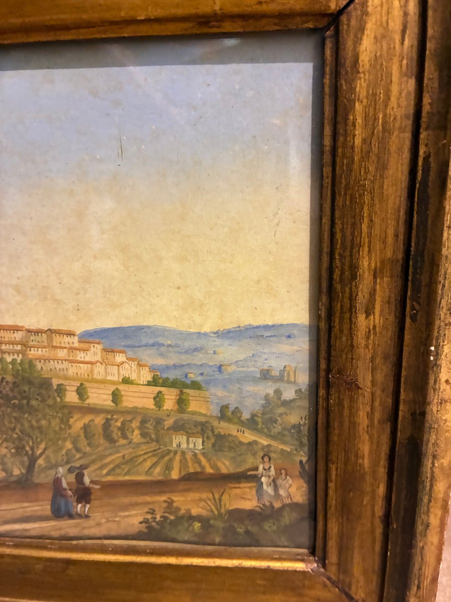 Tempera Painting On Paper Depicting Urbino, Late 18th Century-photo-4