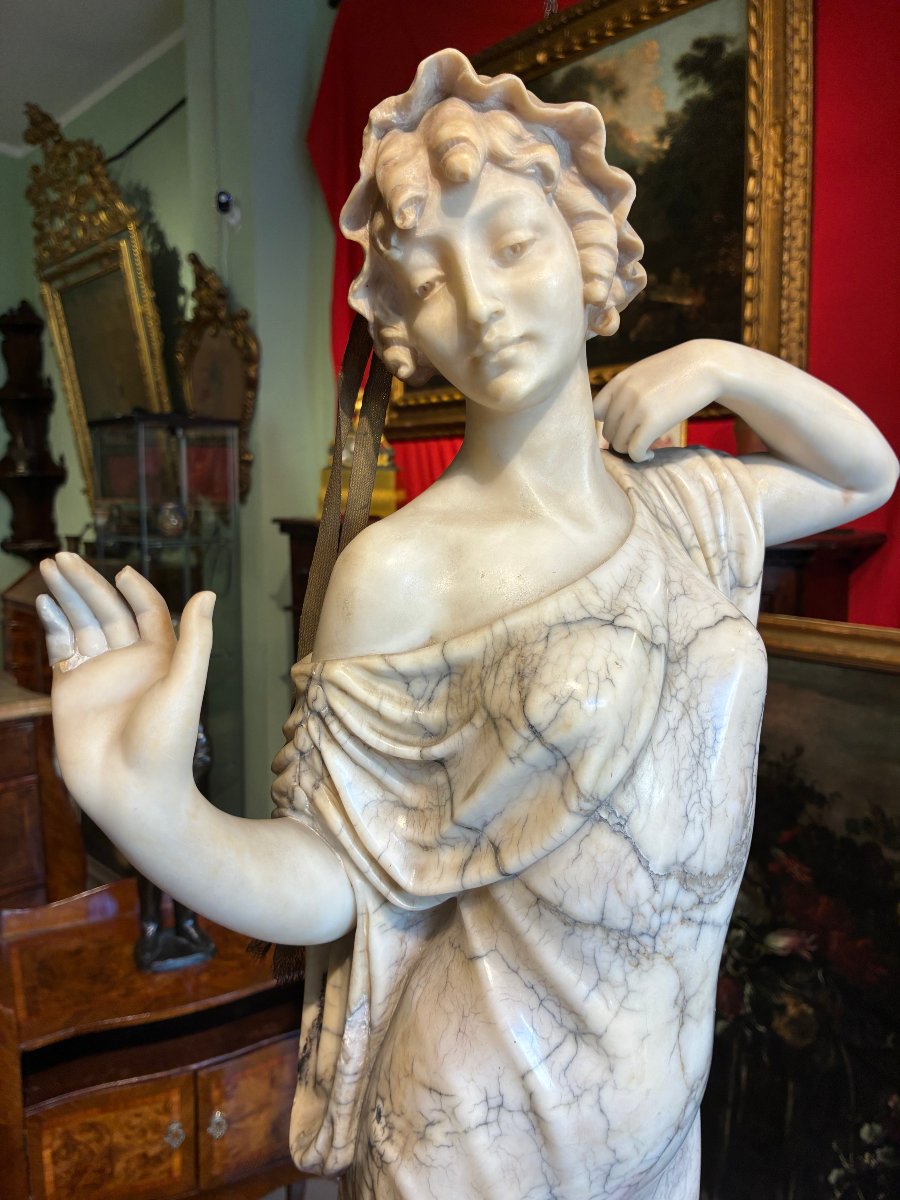 Jeu de dames en marbre et albâtre d'origine française, fin du XIXe siècle.-photo-2