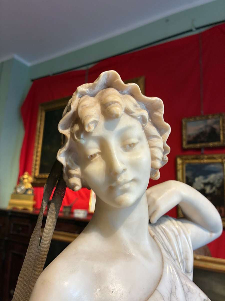 Jeu de dames en marbre et albâtre d'origine française, fin du XIXe siècle.-photo-4