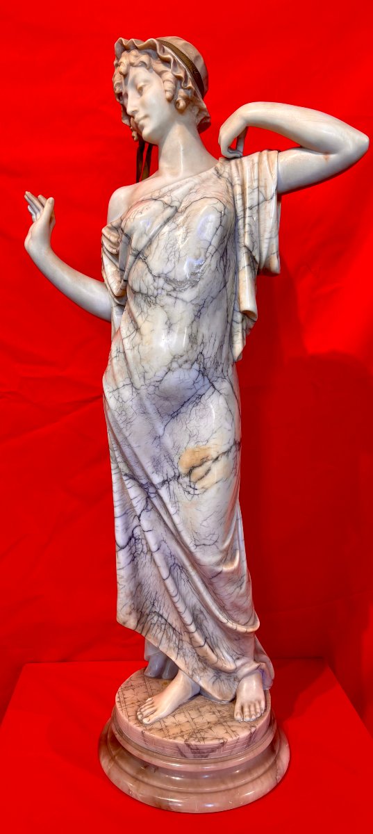 Jeu de dames en marbre et albâtre d'origine française, fin du XIXe siècle.