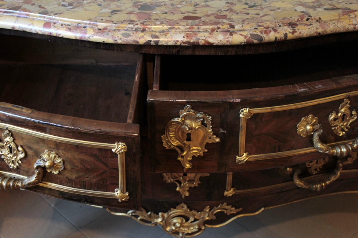 Commode ancienne d'époque Louis XV-photo-8