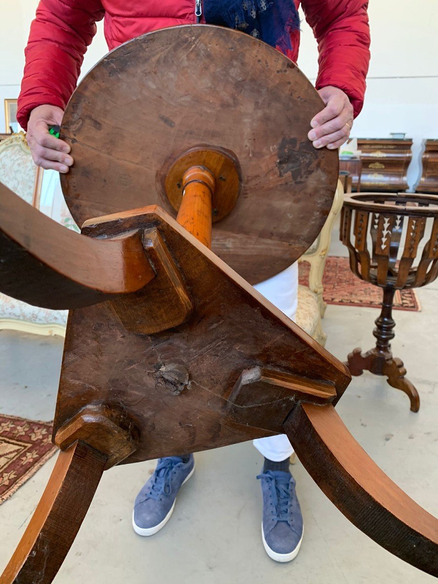 Table Basse En Noyer, De Lombardie, Réalisée Dans La Première Moitié Du 19ème Siècle-photo-4