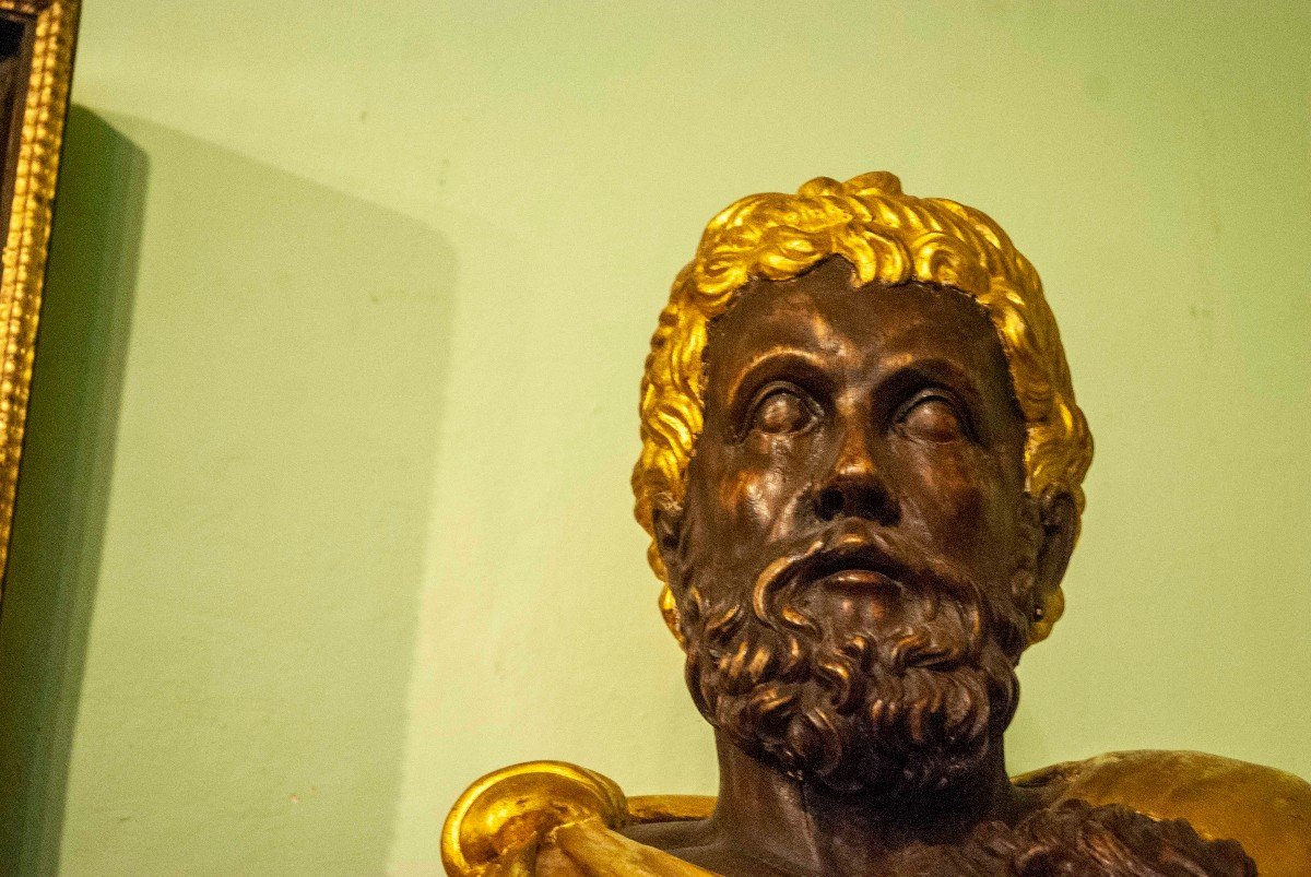 Pair Of Statues In Wood And Gilt, From The End Of The 17th Century, Representing Apollo And Ulysses-photo-5