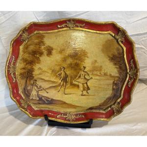 assiette en bois peinte
