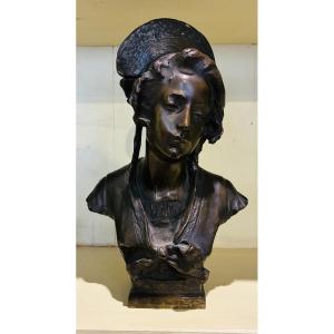 Bronze représentant une jeune femme, signé Edoardo Rubino 1871-1954