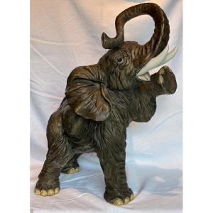 Stoneware Elephant Of Italian Origin Made At The Beginning Of The 20th Century